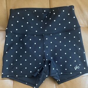 Alo polka dot workout shorts